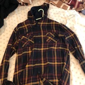 Thrifted hooded flannel size large
